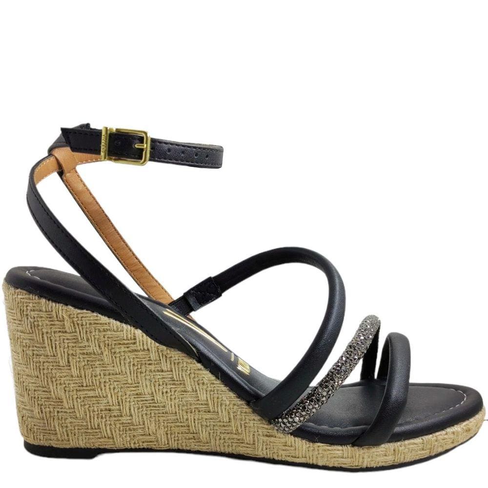 Sandália Anabela Feminina Casual com Strass Vizzano 6501.104