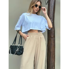 Camiseta Cropped Oversized Aveloz-Branca