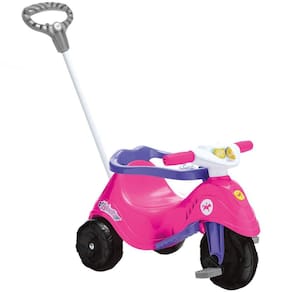 Triciclo Infantil com Empurrador Menina Lelecita Rosa Calesita