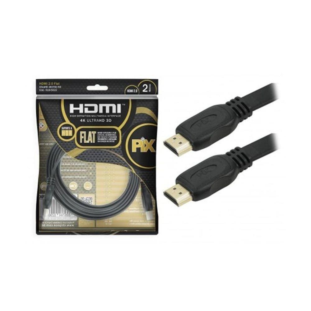 Cabo Hdmi 2 0 Flat 2 Metros 4k Hdr 19 Pinos Pix 018 5022
