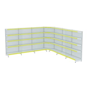 Gondola Parede 202 Amapa FIT Kit 6 Metros 1 Canto Porta etiqueta Amarelo Amapá