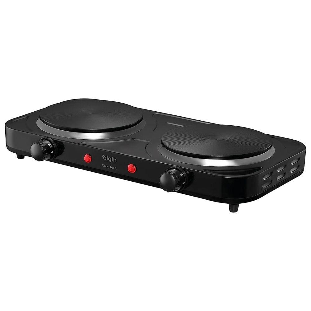 Fogão Cooktop 2 Bocas Elétrico de Indução Portátil Elgin Preto