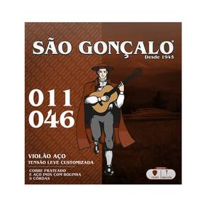 Encordoamento 011 Aço Prata para Violão - SÃO GONÇALO