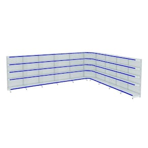 Gondola Parede 202 Amapa FIT Kit 9 Metros 1 Canto Porta etiqueta Azul Amapá