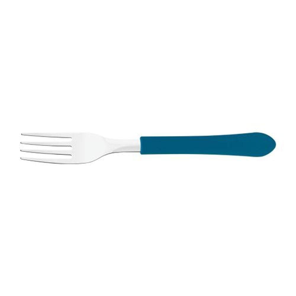 Garfo de Mesa Leme com Lâmina em Aço Inox e Cabo de Polipropileno Azul Oceano - Tramontina