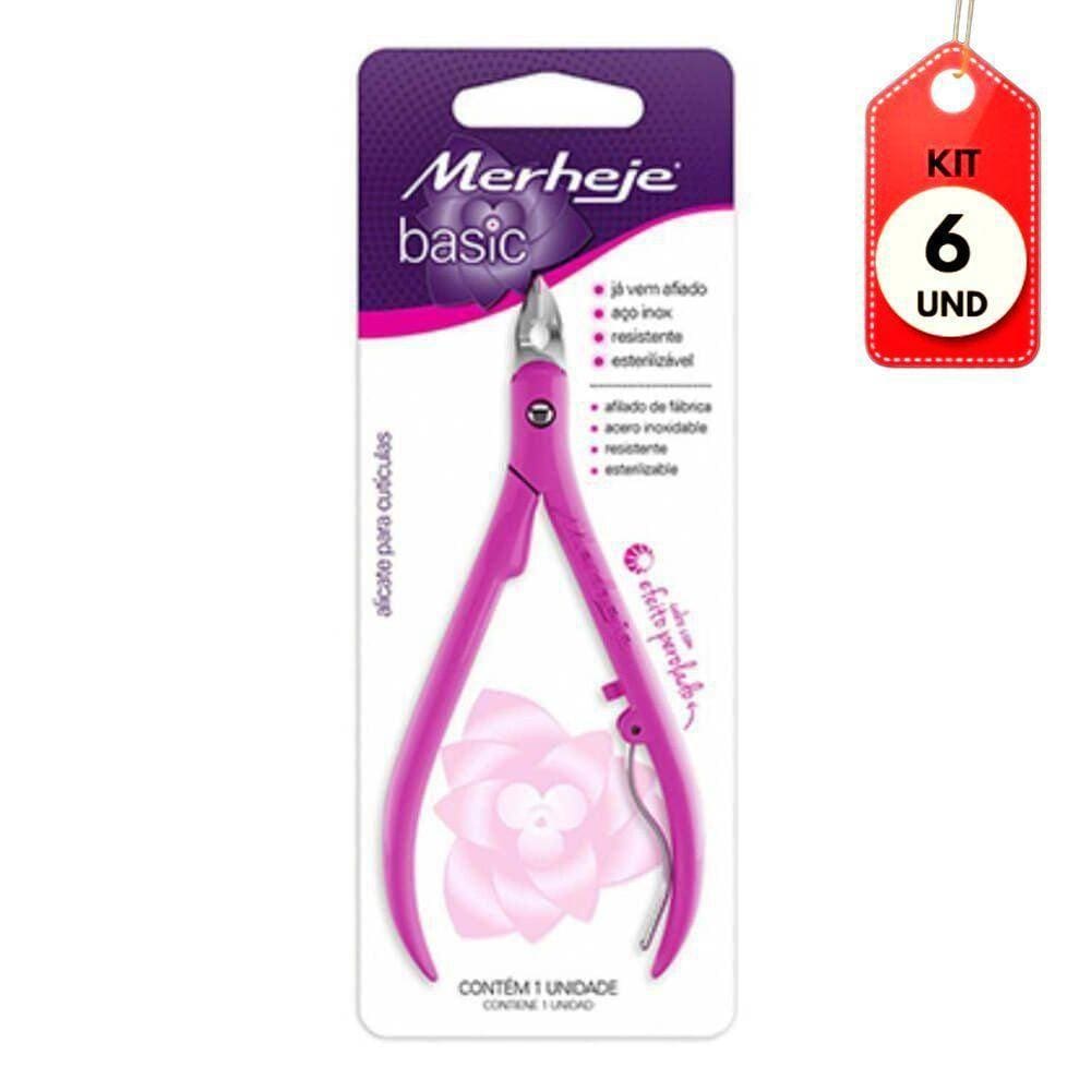 Kit C/06 Merheje Basic Rosa Perolado Alicate De Cutícula