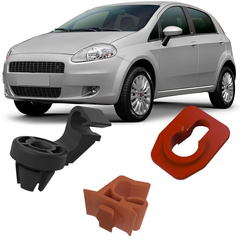 Kit Fixação Grampos Presilhas Da Haste Vareta Capô Punto 2008 2009 2010 2011 2012