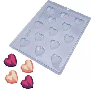 3 Formas coração lapidado simples bombom pascoa bwb 9835 Tradicional Chocolate