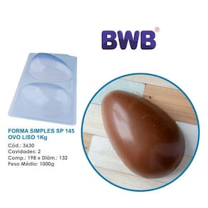 Forma de ovo de pascoa liso 1Kg simples bwb 3630 semi profisssional SP 145