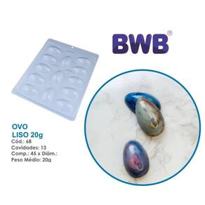 Forma de ovo de pascoa liso 20g bwb 68 Tradicional Chocolate