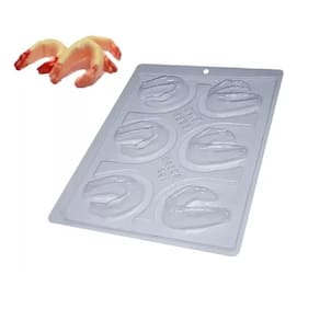 2 Formas especial Camarão 3 partes c/ silicone pascoa bwb 9638 Chocolate