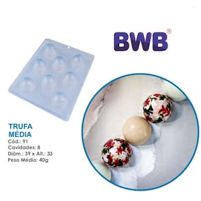 3 Formas para trufa média 40g simples pascoa bwb 91 Tradicional Chocolate