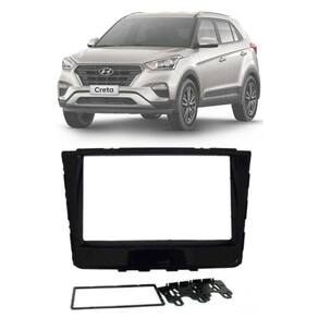 Moldura 2 Din Fiamon Hyundai Creta 2017 até 2021 Black Piano