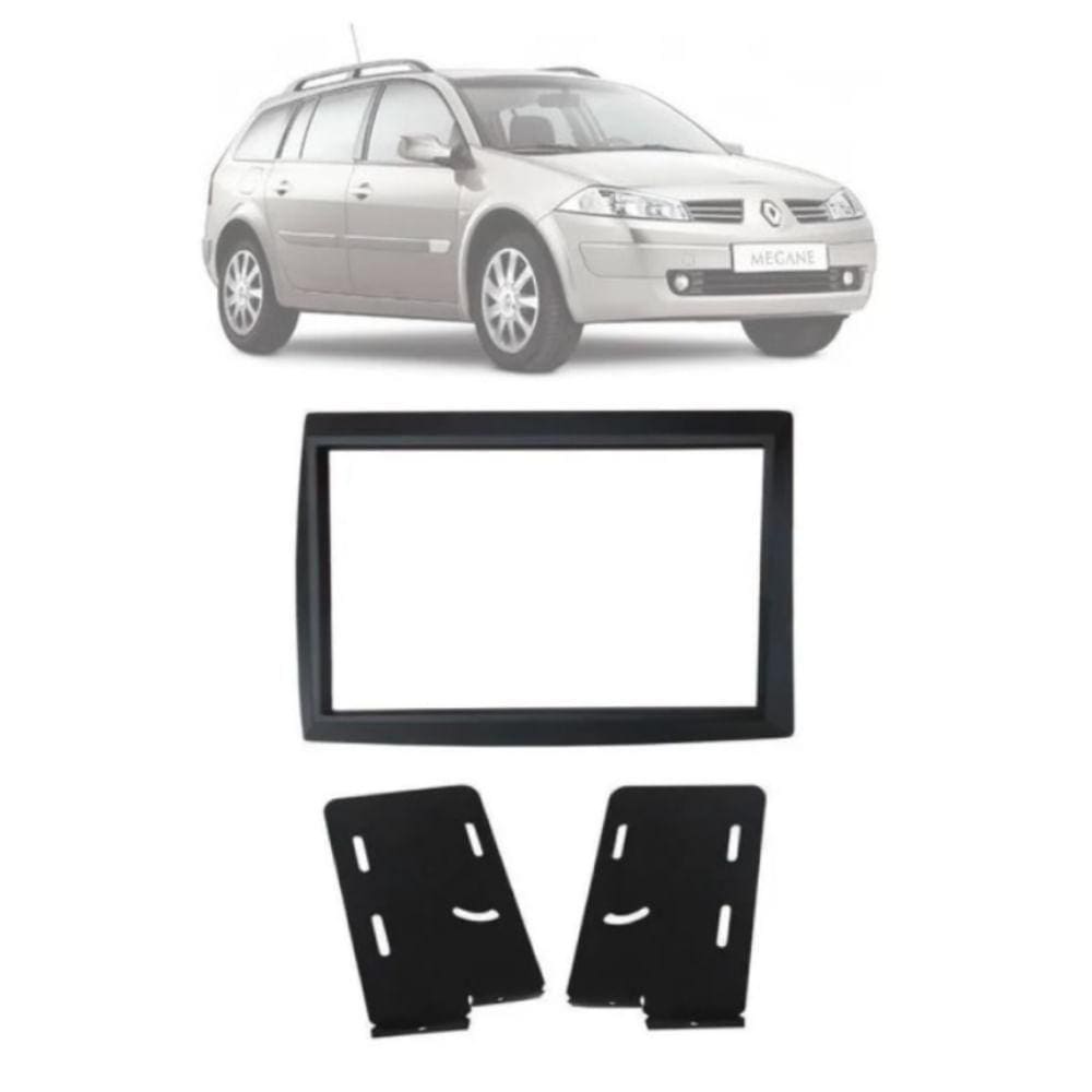 Moldura Fiamon 2 Din Renault Grand Tour preta 2006 até 2012
