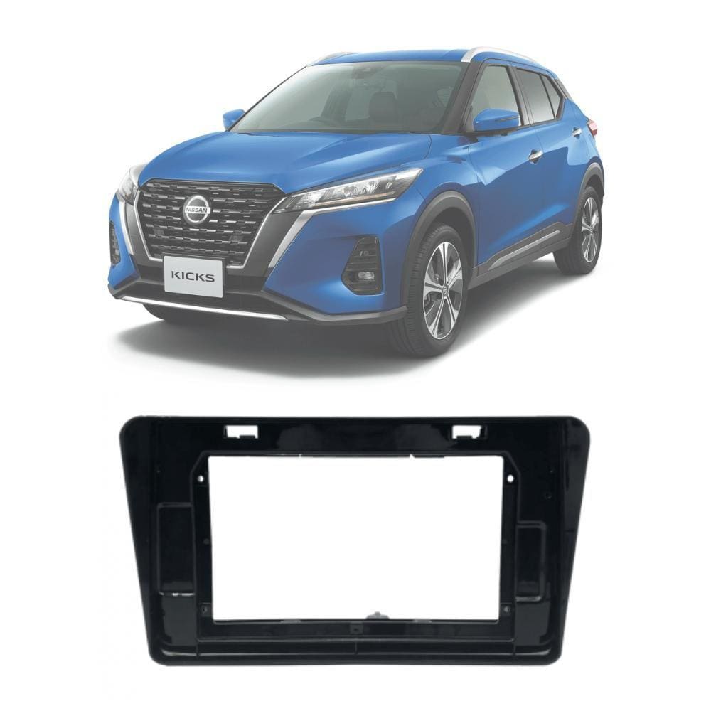 Moldura 2 Din Fiamon Nissan Kicks 2016 até 2021 Black Piano