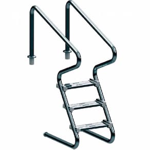 Escada Confort em Inox Para Piscinas 2 POL 3 Degraus Duplos SODRAMAR