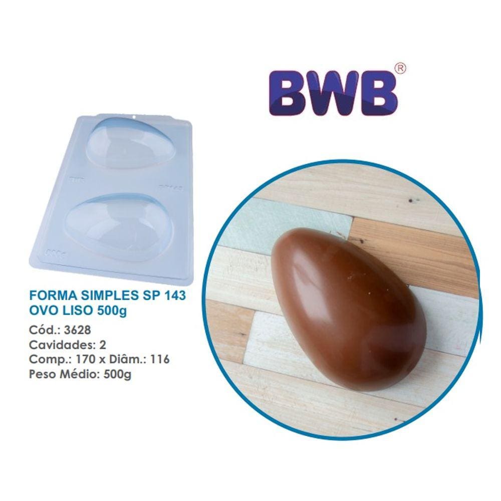 Forma de ovo de pascoa liso 500g simples bwb 3628 semi profisssional SP 143