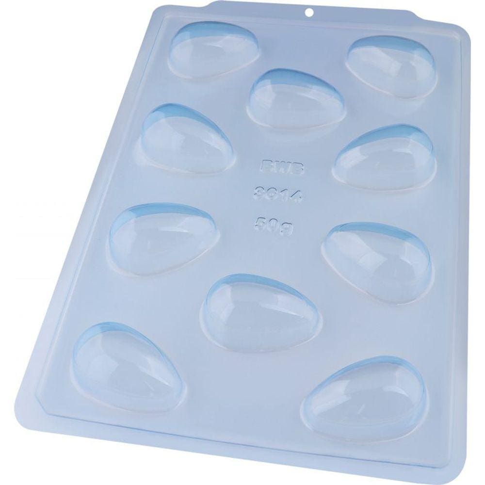 2 Formas especial p/ ovo de pascoa liso 50g 3 partes c/ silicone bwb 3614