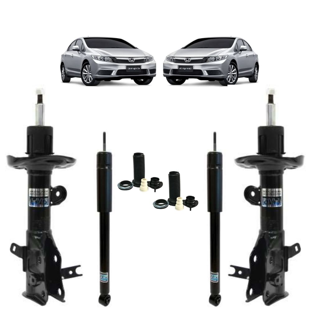 Jogo Amortecedor Nakata +Kit Bat.Honda Civic 1.8 2012 A 2016