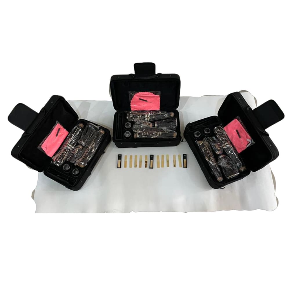 Kit com 3 Clarinetes Bb HANDMADE com Chaves Niqueladas em ABS - 17 CHS