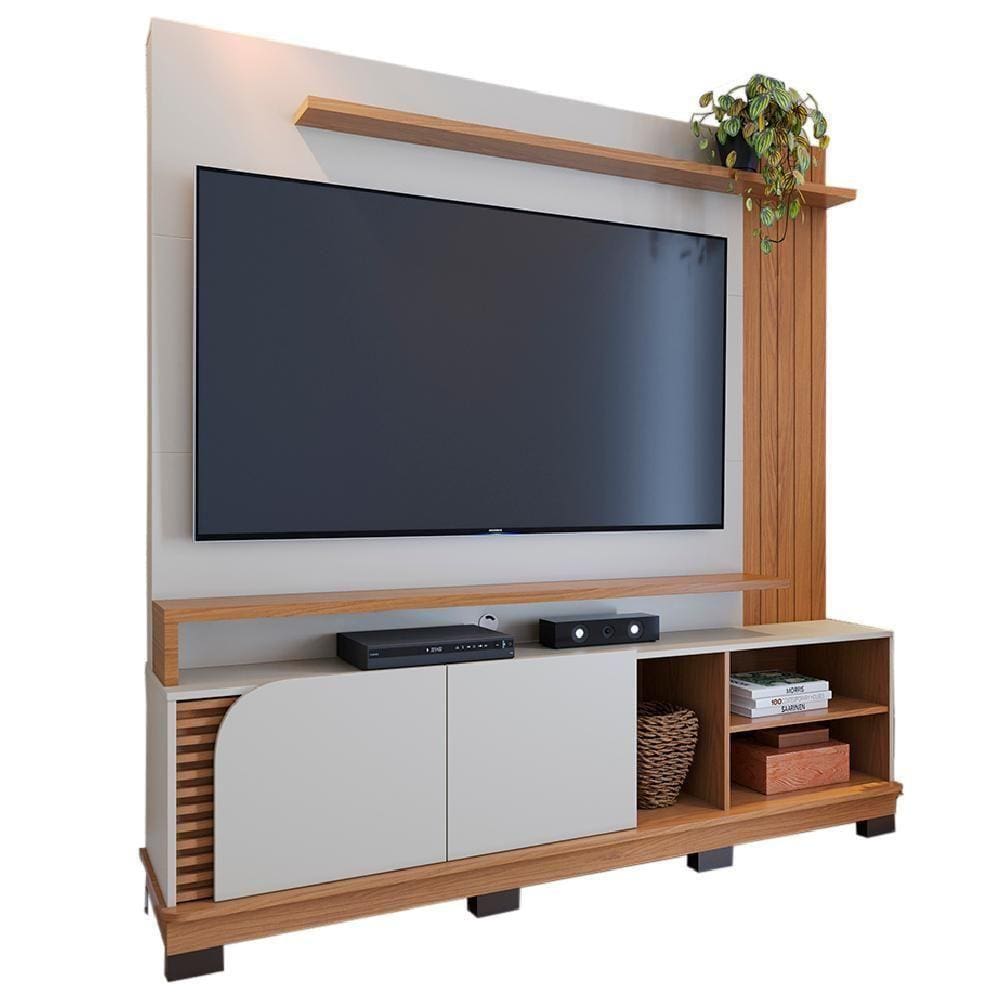 Estante Home Para Tv 75 Polegadas Jurere Freijo Off White Matte Clb Freijo Off White Matte