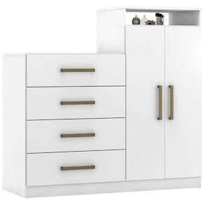 Comoda Sapateira 2 Portas 4 Gavetas 4270 Branco Demobile Branco
