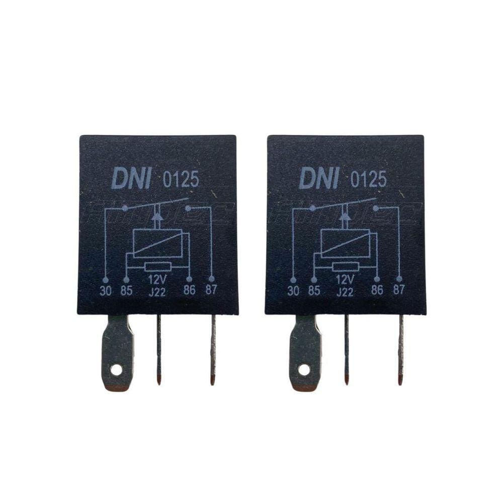 Kit 2 Mini Rele Auxiliar 12V 40A 4 Pinos Resistor Universal