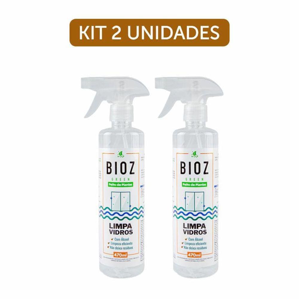 Kit 2X: Limpa Vidros Biodegradável Bioz Green 470Ml