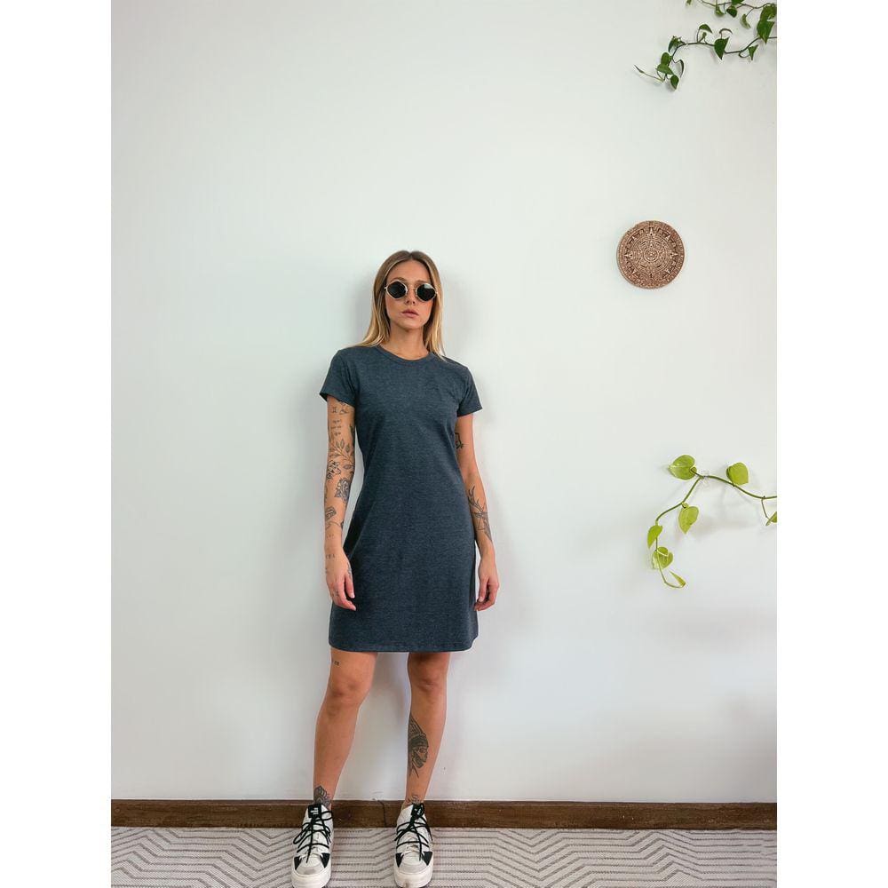 Vestido T-Shirt Camiseta~o Aveloz Grafite