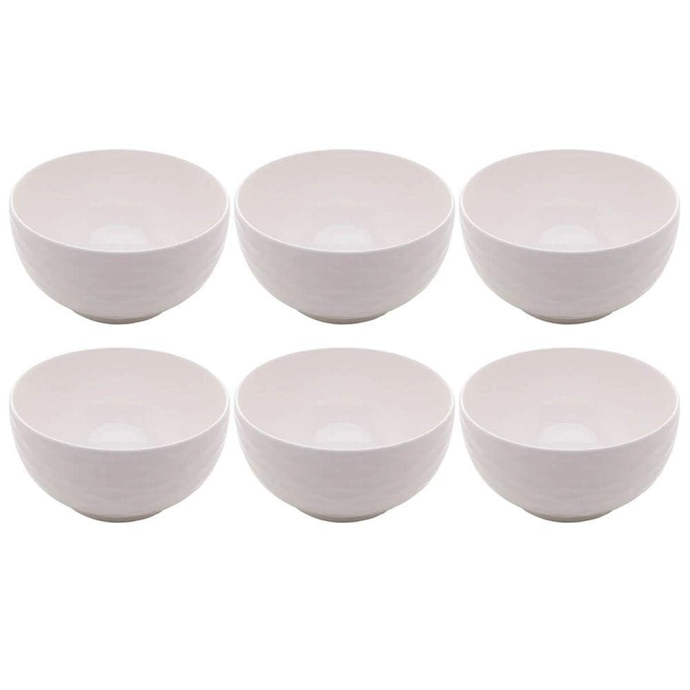 6 Tigelas de Porcelana Brancas Lyor 400ml Bowls Açaí Sobremesa Caldos Sopas