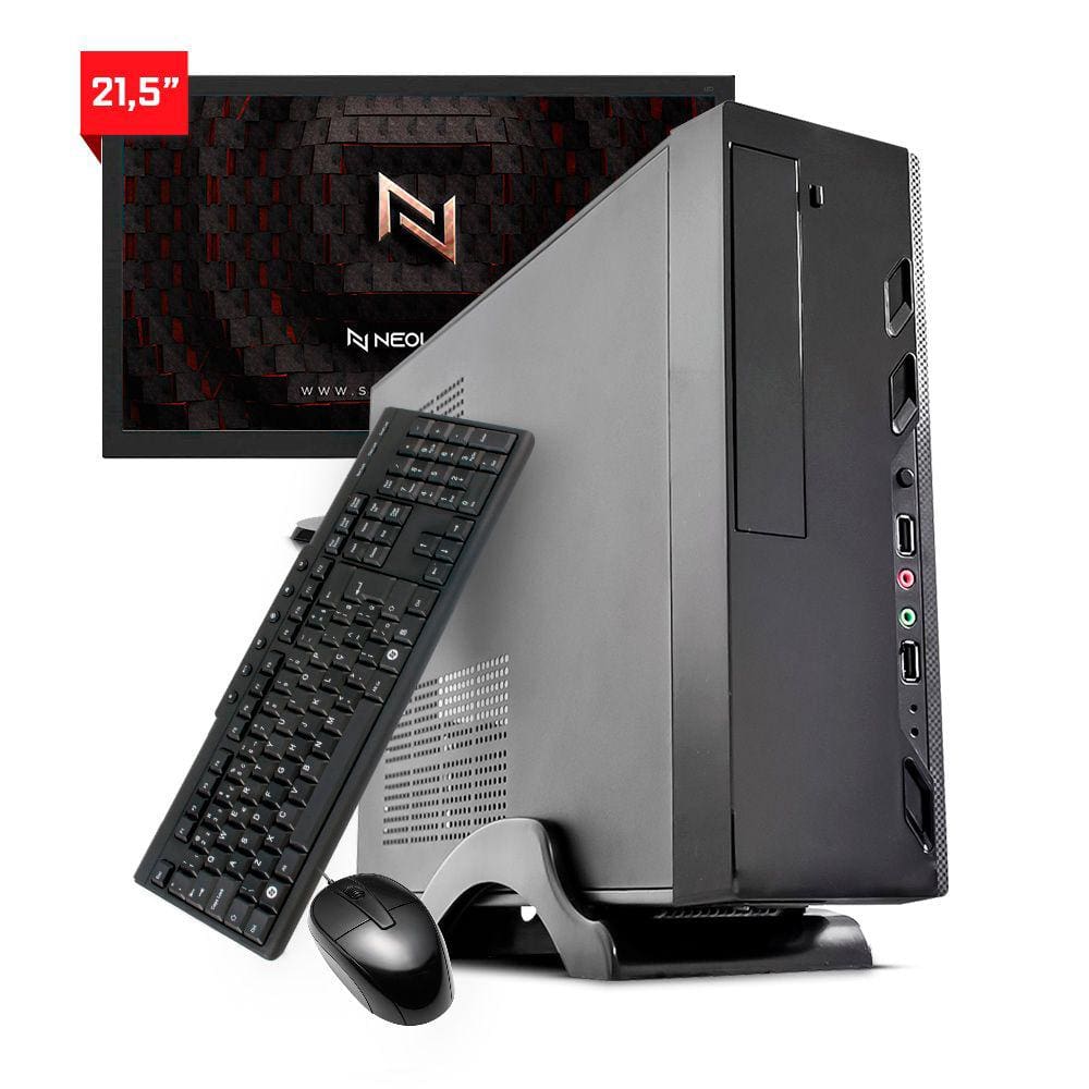 Kit - Computador Amd Ryzen 5 5600G 8Gb Hd 1Tb + Monitor 21,5 - Neologic Home Slim - Nli84162