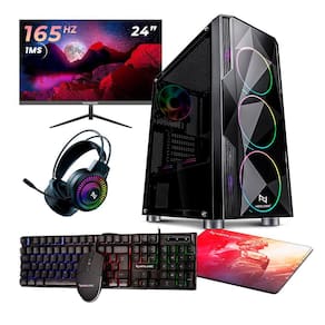 Kit - Pc Gamer Amd Ryzen 7 5700G 16Gb (Rtx 4060 8Gb) Ssd 1Tb + 240Gb M.2 500W 80 Plus + Monitor Neologic 24 165Hz, Neologic Streamer - Nli85884