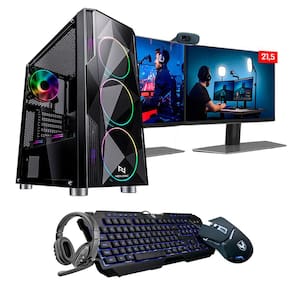 Kit - Pc Gamer Intel I5 10400F 16Gb (Rtx 3060 12Gb) Ssd 240Gb + Hd 1Tb 600W 80 Plus + 2 Monitores 21,5 - Nli84591
