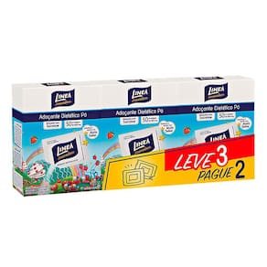 Adoçante Linea Sucralose Pó Leve 3 Pague 2 50 Envelopes de 0,8g cada