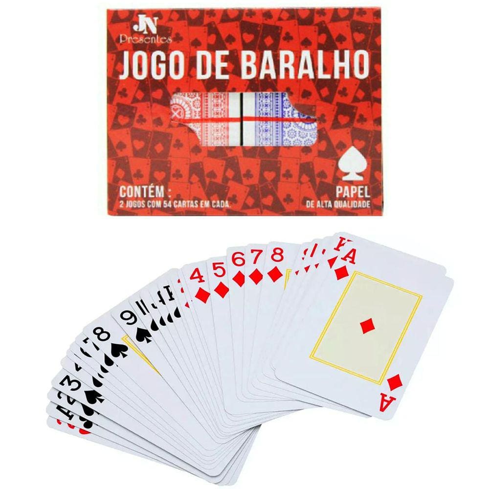 Baralho Duplo Papel 108 Cartas Estojo