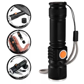 Mini Lanterna Tatica Led Militar Longo Alcance Usb Xml-515