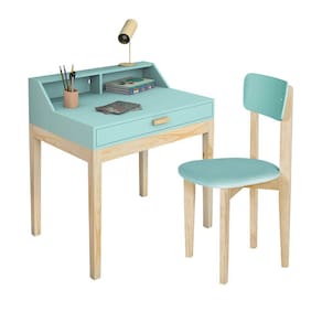 Mesinha de Estudo Com Cadeira Infantil para quarto de Criança Cor Menta