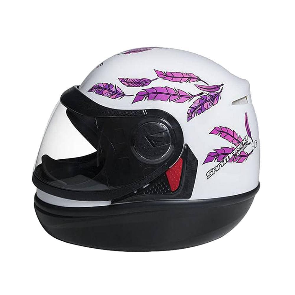 Capacete Moto Speed Fly Branco e Rosa Tamanho 56