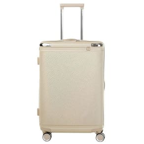 Mala De Viagem GRANDE Expansíva Rodas 360° Cadeado TSA007 Alça Lateral e Superior ABS 28 CRETA Bege CRUZEIRO