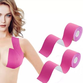 Rolo Fita Adesiva Levanta Seios 5 x 500 Cm Sutiã Invisível Bandagem Elástica Kinésio Hipoalergênica Funcional Multilaser