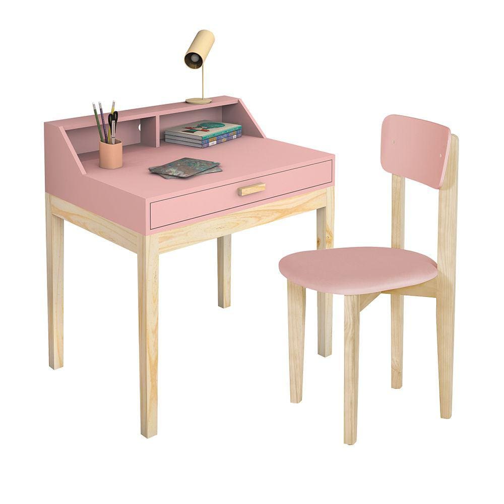 Kit Mesinha de estudo com cadeirinha Infantil Rosa