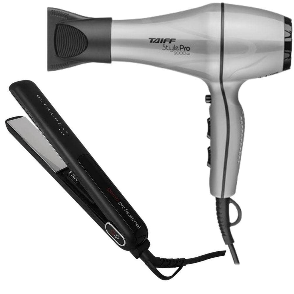 Kit - Secador Taiff Style Prata Pro 2000W 127V + Prancha Gama G-Evo Iht Silk Chrome Titanium 250ºc