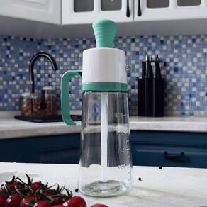 Garrafa Porta óleo Com Dispenser Pincel Em Silicone - Verde