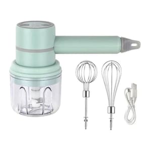 Mini Batedeira Processador Alimentos - Mixer 2 Em 1 Sem Fio