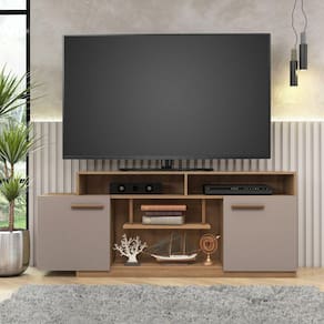 Rack para Tv 60 Polegadas 2 Portas 160cm Otto Mel/Cinza