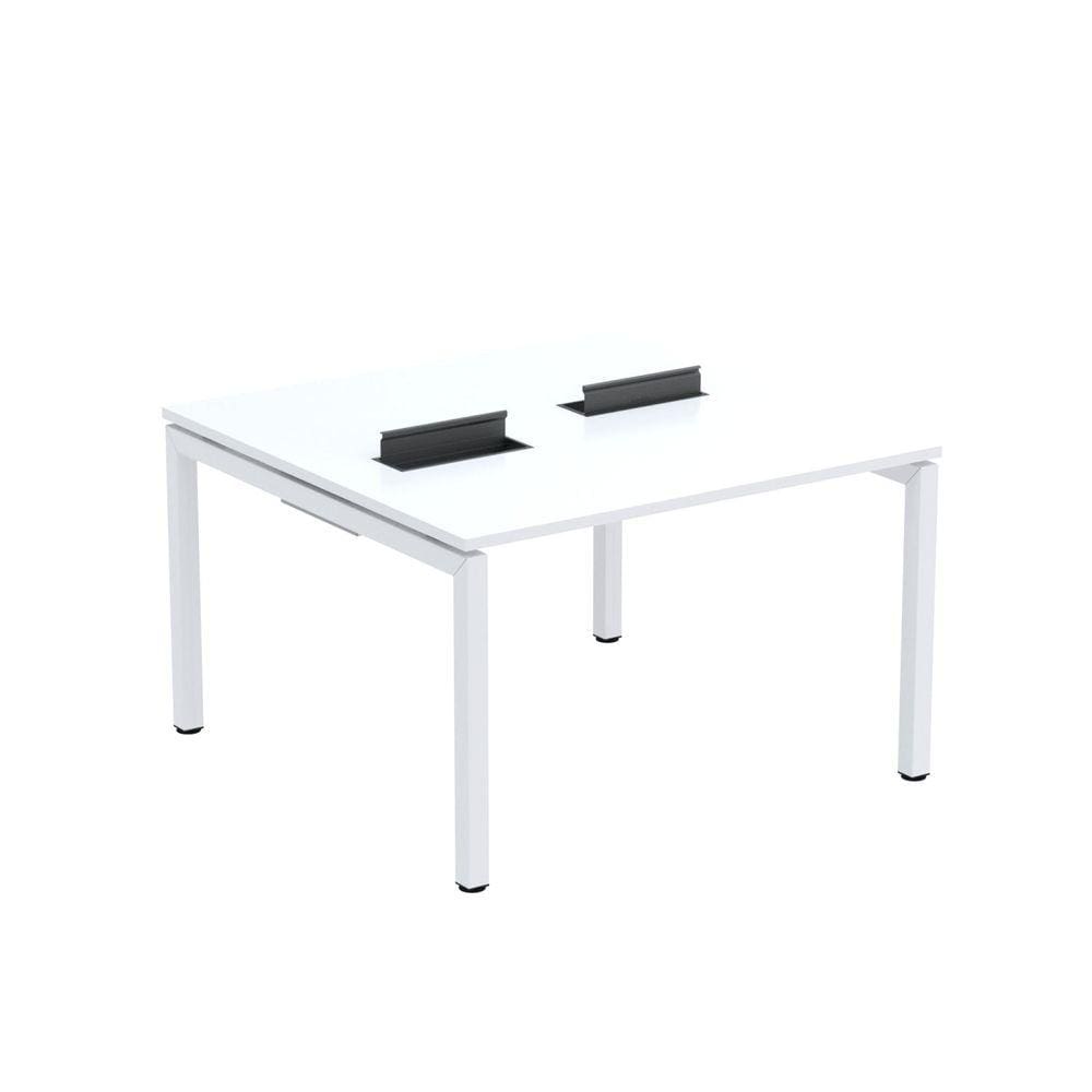 Mesa Plataforma Dupla com Pé de Aço para Coworking 120x120 Pdc12/12/2p Branco