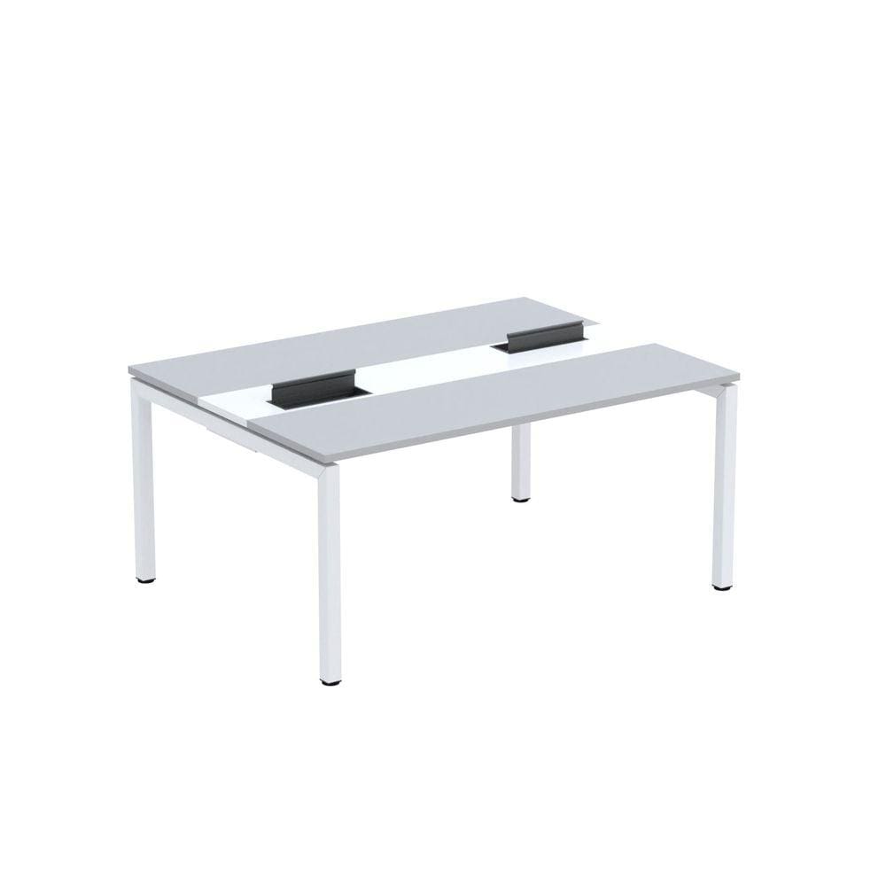 Mesa Plataforma Dupla com Pé de Aço para Coworking 150x120 Pdc15/12/2p Cinza/Branco