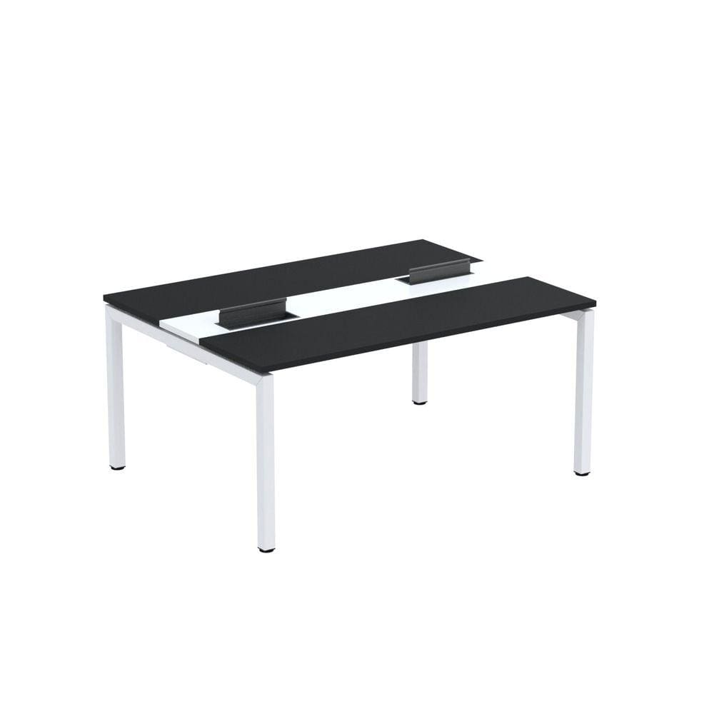 Mesa Plataforma Dupla com Pé de Aço para Coworking 150x120 Pdc15/12/2p Preto/Branco