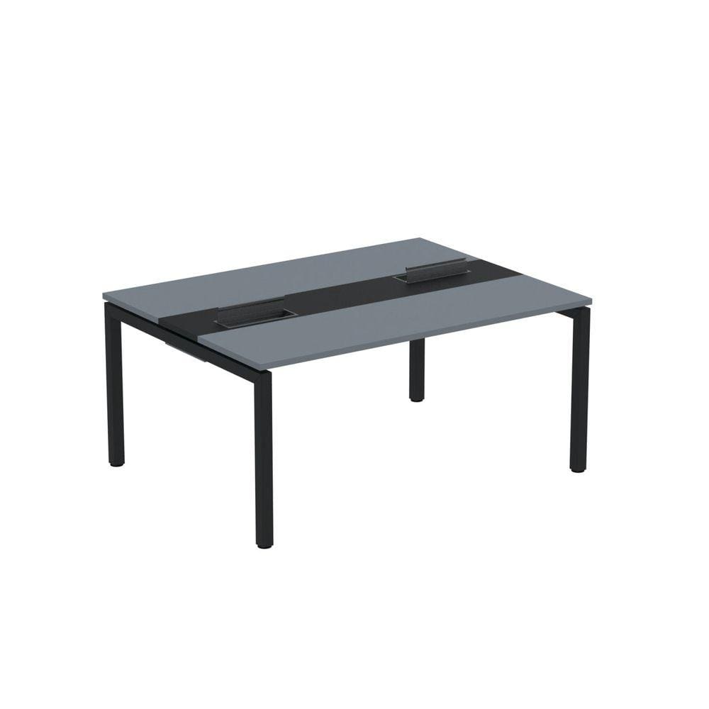 Mesa Plataforma Dupla com Pé de Aço para Coworking 160x120 Pdc16/12/2p Grafito/Preto
