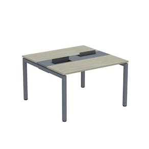 Mesa Plataforma Dupla com Pé de Aço para Coworking 120x120 Pdc12/12/2p Nogueira Casablanca/Grafito